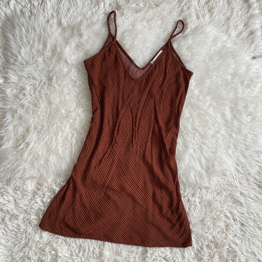Wanderlux Geometric Cami Dress in Rust, size S